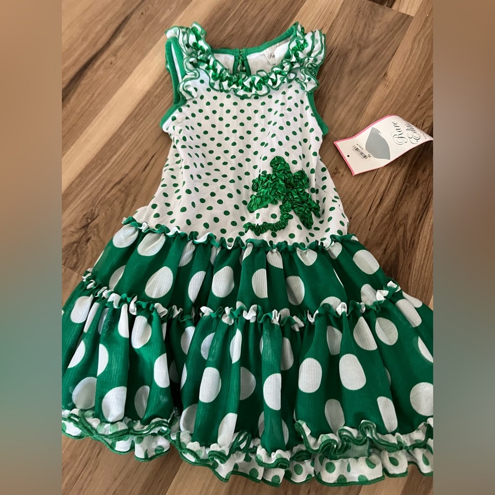 Rare Editions Baby Girls 5  Dress Shamrock St Patrick’s Day Dress